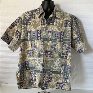 Campia Casual Men’s XL Hawaiian Button Down Shirt Tropical Print Aloha Style